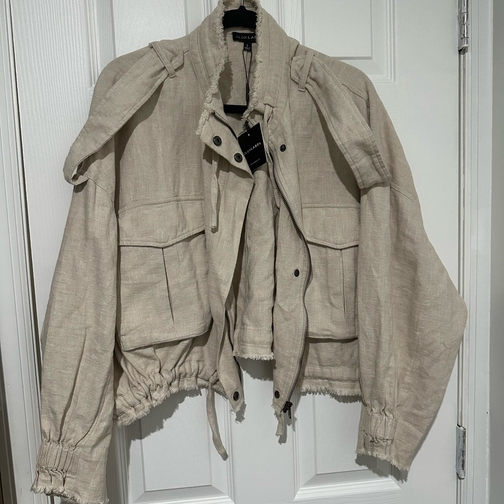 JLuxLabel Women's Tan Linen Jacket